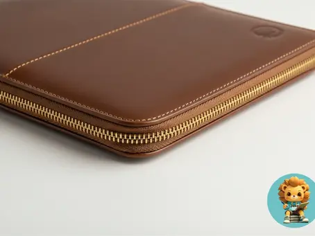 Luxury zippered planner folio with a smooth closed zipper path