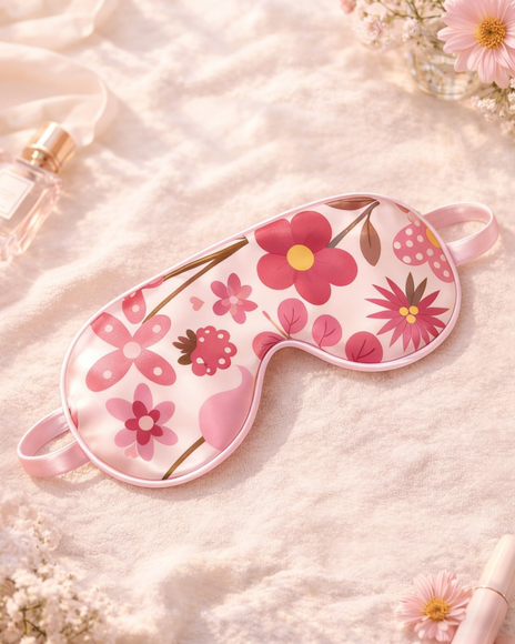 Soft pinks blooming florals-Eyeshade