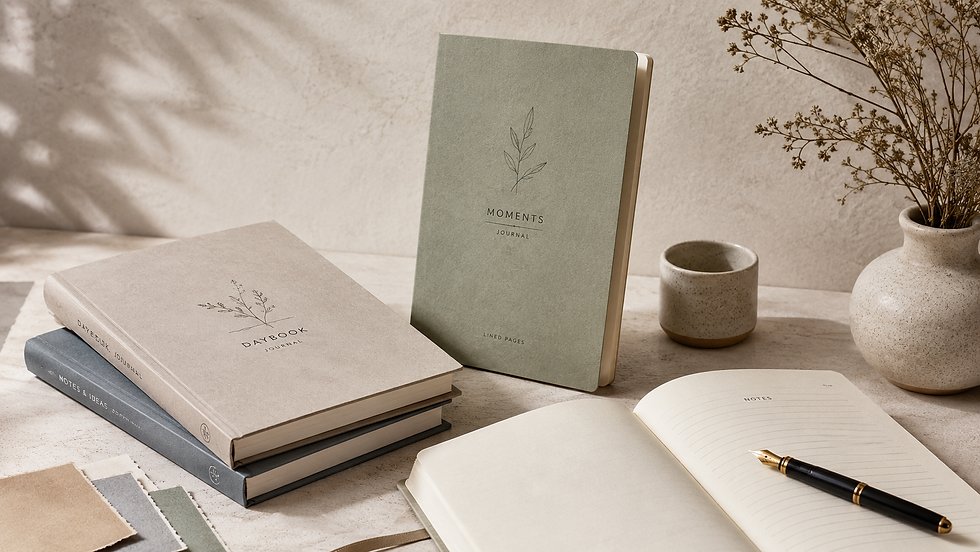 Uncoated Paper Covers Notebooks on the desks.