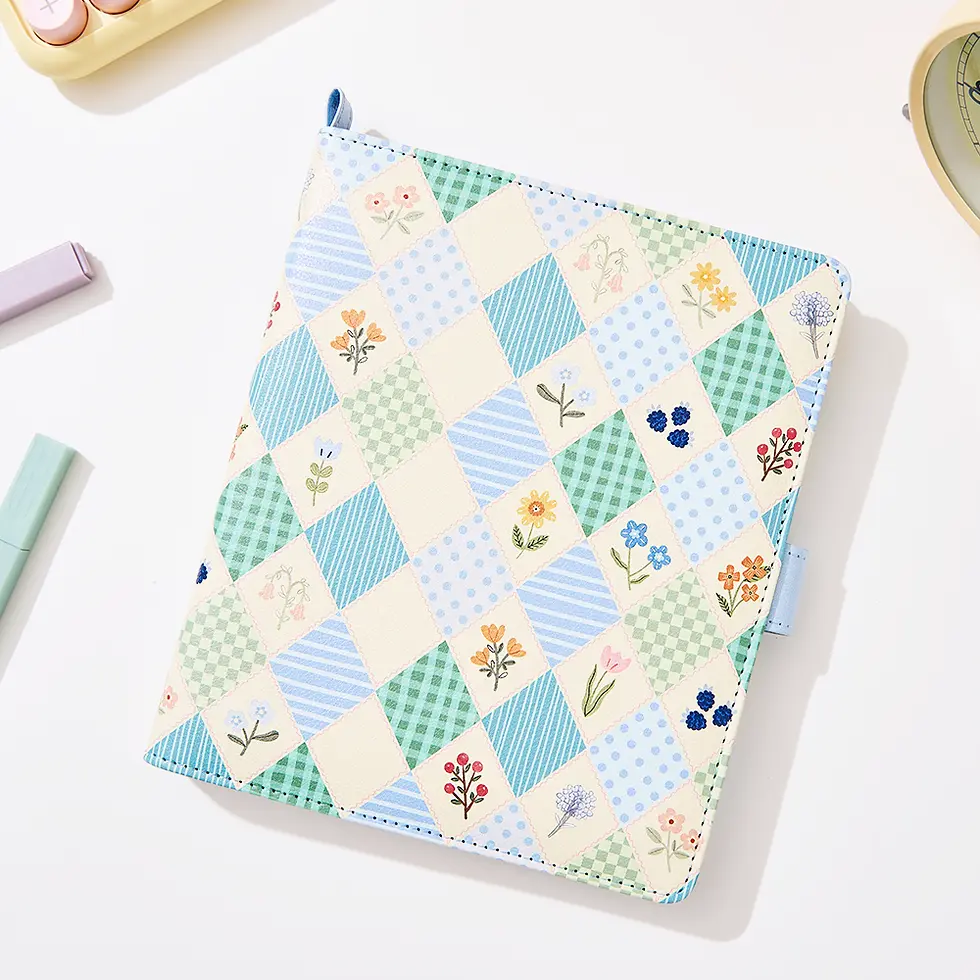 Blooming Argyle Refillable Notebook Cover