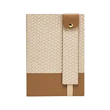 Woven PU Cover Notebook With Pen Holder