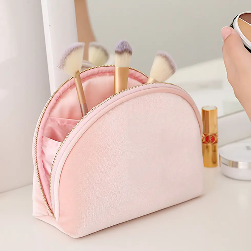 Half Moon Cosmetic Beauty Bag