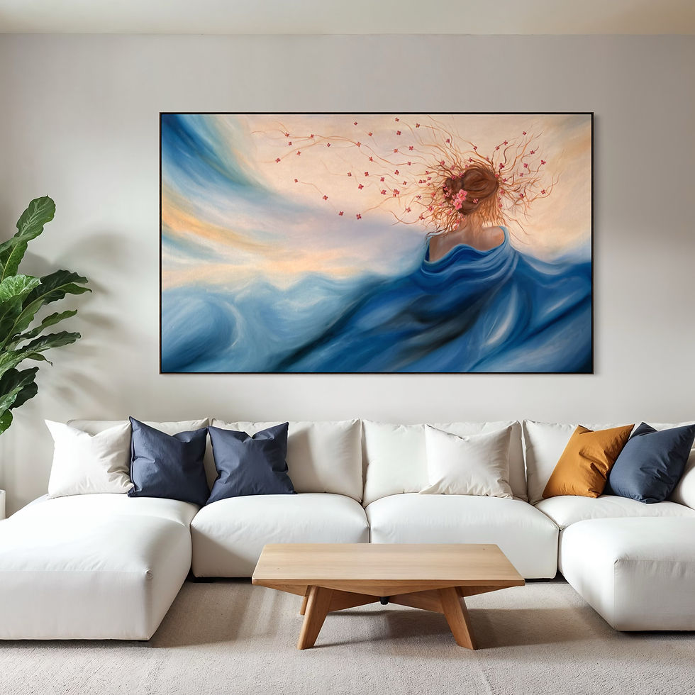 Wrapped in blue 200x120cm.