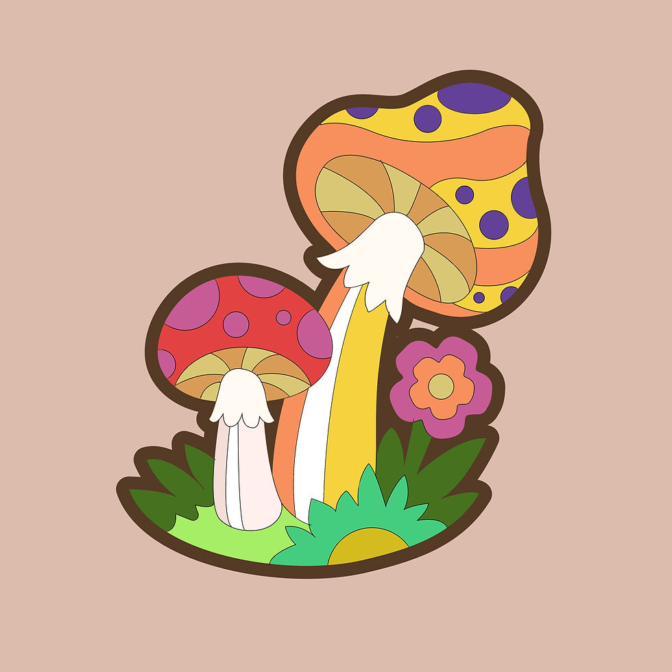 Thumbnail: Funky Fungi - Retro Mushroom Bucket Bag