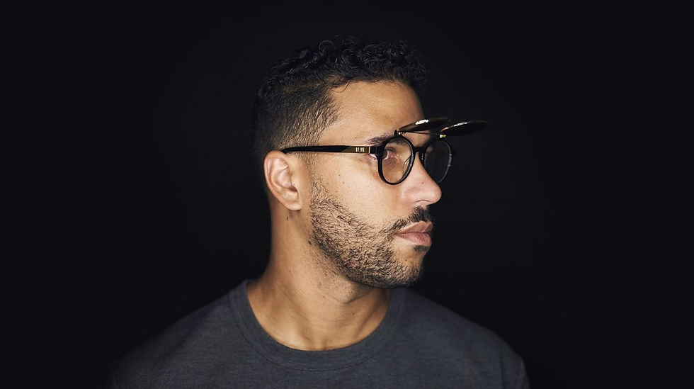 Miniatura: 9FIVE Lane Black & 24K Gold Flip-up Sunglasses Rx

