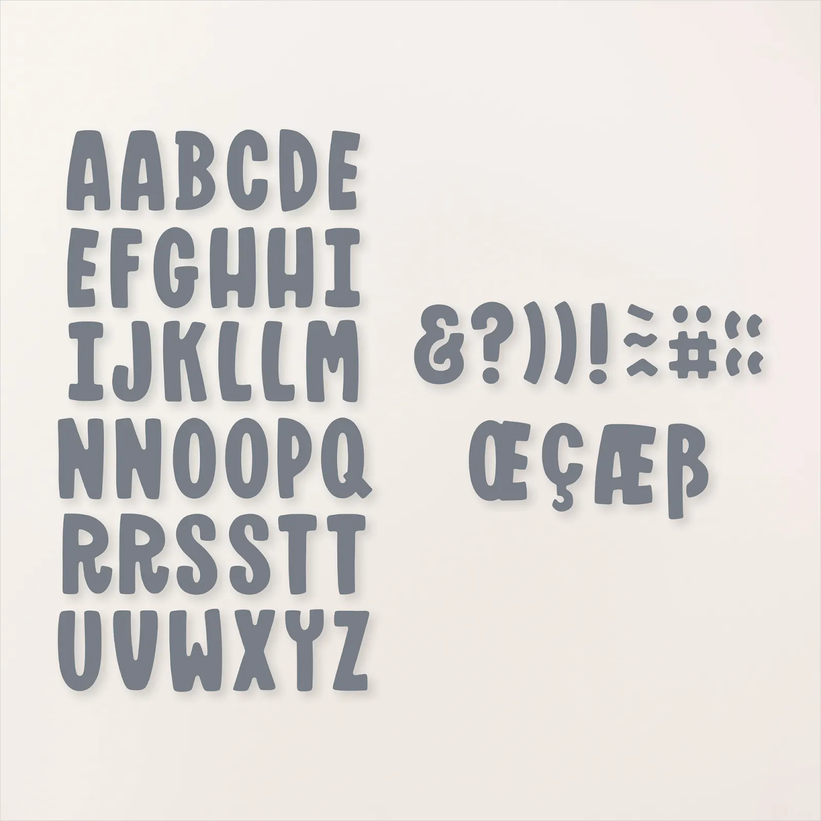 Mini, Kleine Buchstaben, Stanzformen