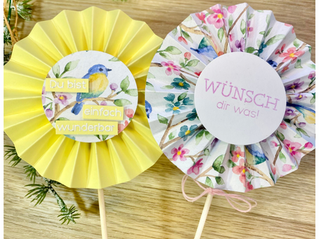 Anleitung | Gute-Laune Papierrosetten - Mit Federn voller Fantasie und Schöne Überraschung von Stampin'Up!