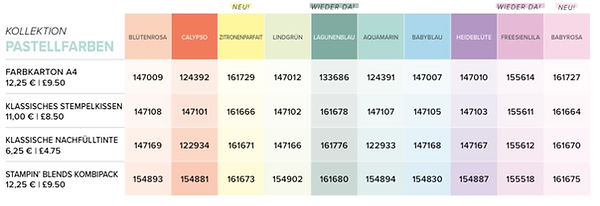 Pastellfarben, Signalfarben, Prachtfarben, Neutralfarben, InColor Farben, Farbkarton, Stem