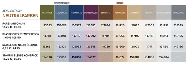 Pastellfarben, Signalfarben, Prachtfarben, Neutralfarben, InColor Farben, Farbkarton, Stem