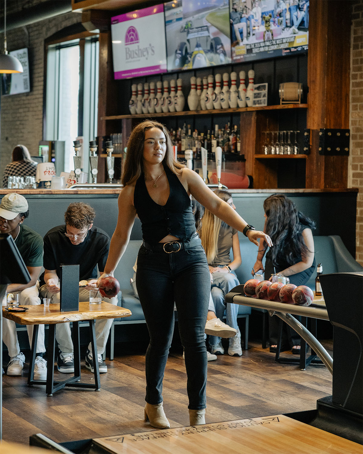 Duckpin bowling lanes at Pinhouse Social, The Fairfield Fort Wayne