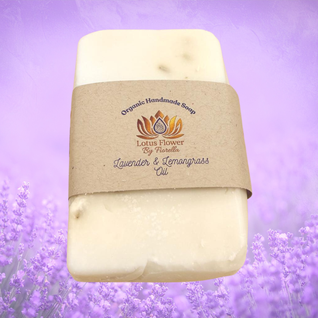 Himalayan Salt, fine salt, Lavender & lemongrass essential oil Soap