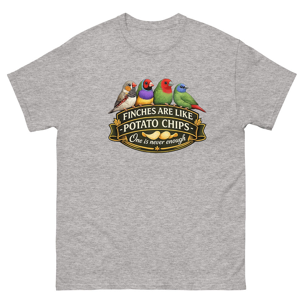 Miniatura: Camiseta "Los pinzones son como las patatas fritas... ¡Una nunca es suficiente!"
