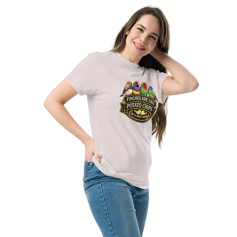 Miniature : T-shirt « Les pinsons, c'est comme les chips… On n'en a jamais assez ! »