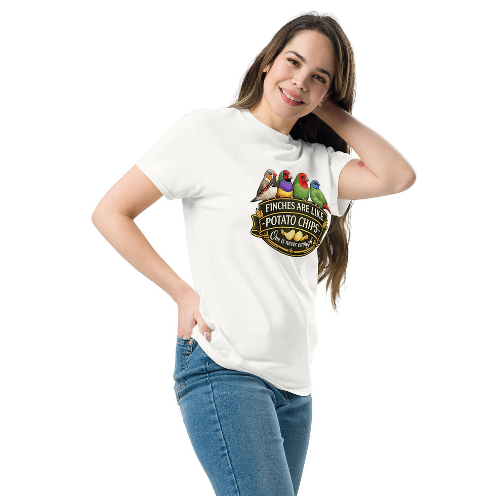 Miniature : T-shirt « Les pinsons, c'est comme les chips… On n'en a jamais assez ! »