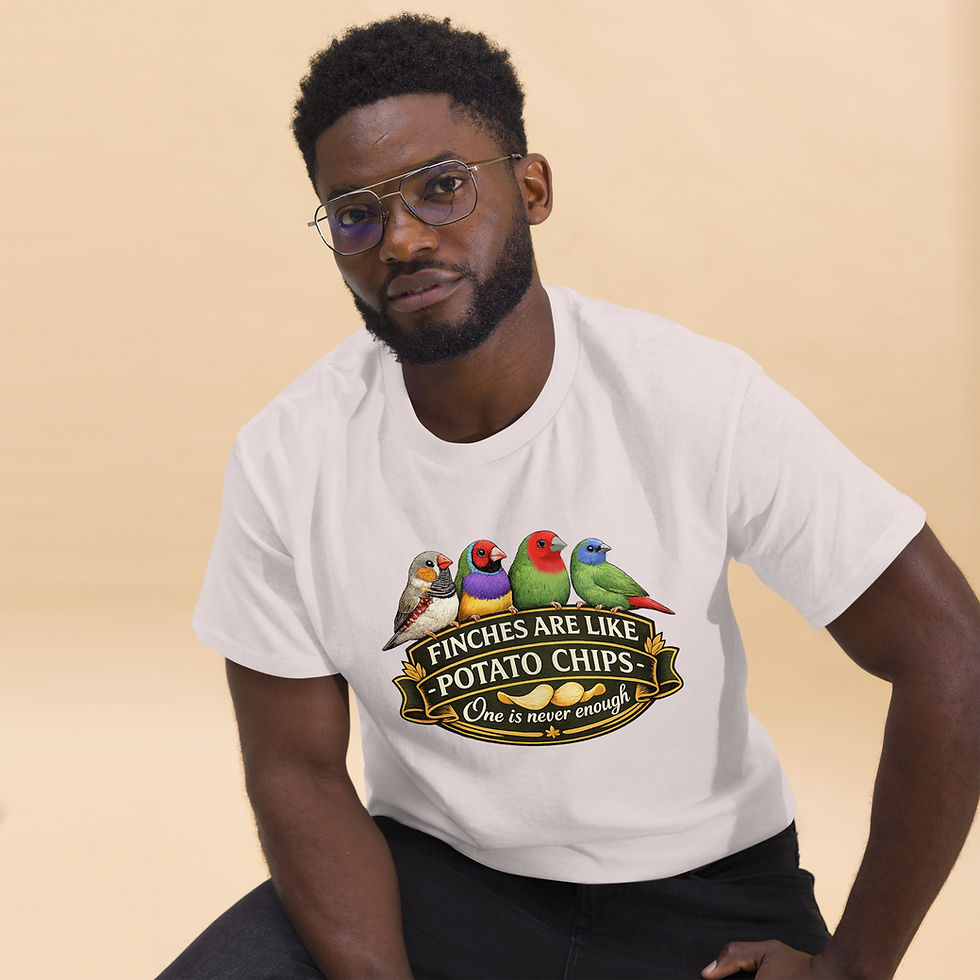 Miniature : T-shirt « Les pinsons, c'est comme les chips… On n'en a jamais assez ! »