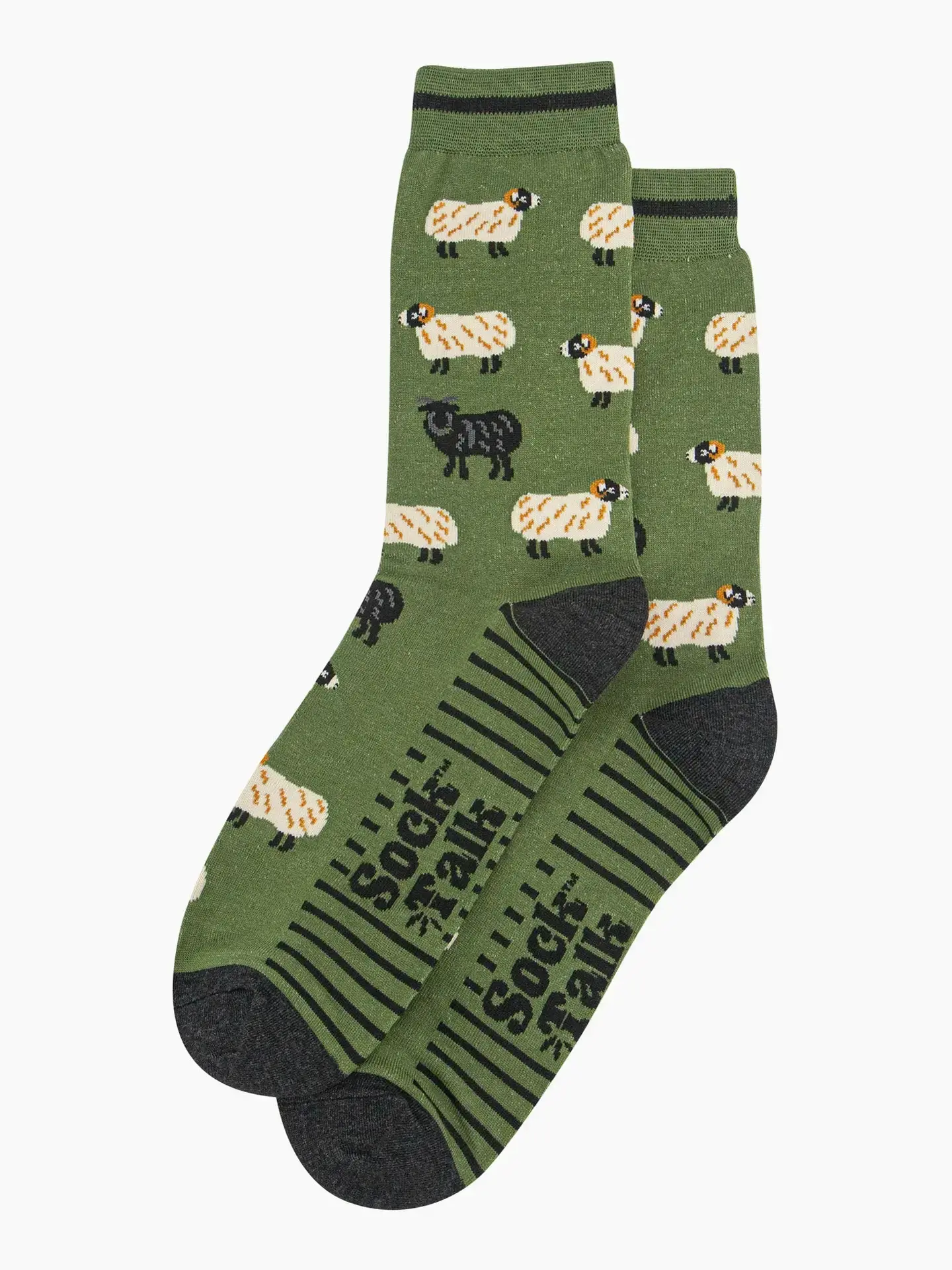 Men's Bamboo Socks - Green, Black Sheep