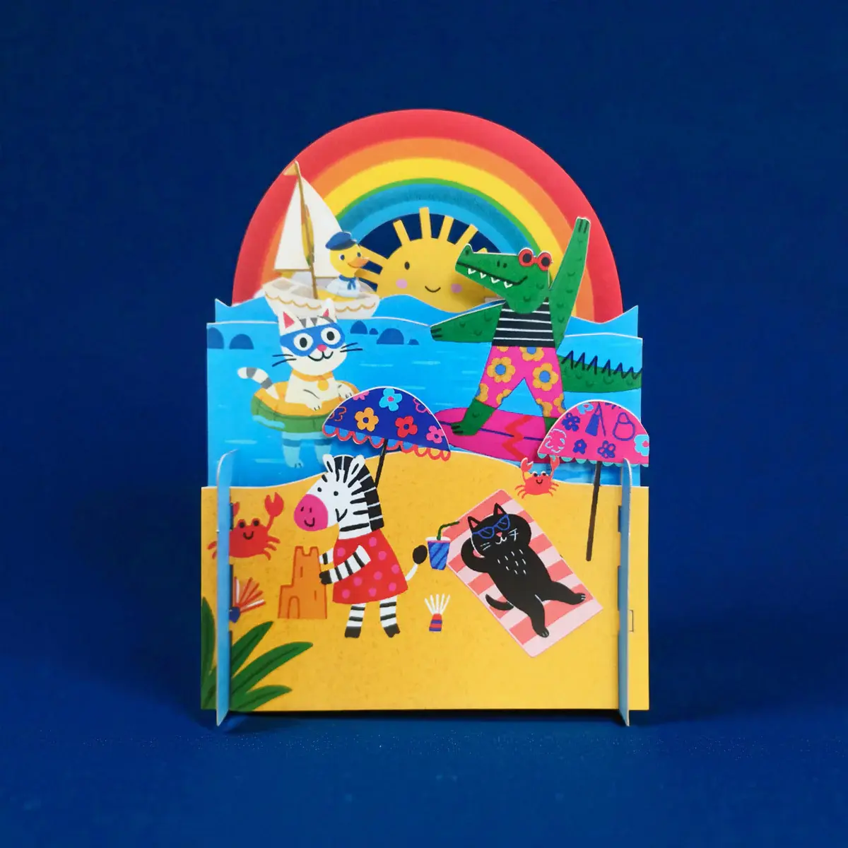 Children's pop up card Miniature 3D ---Summer beach