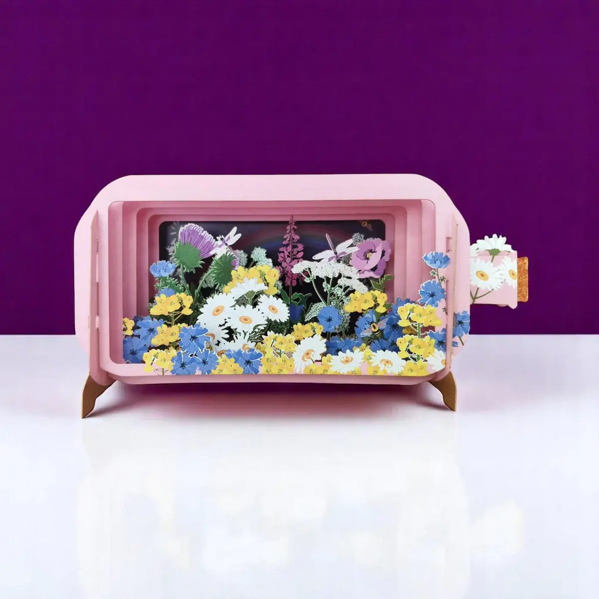 3D Message In a  Bottle Card-Dragonfly