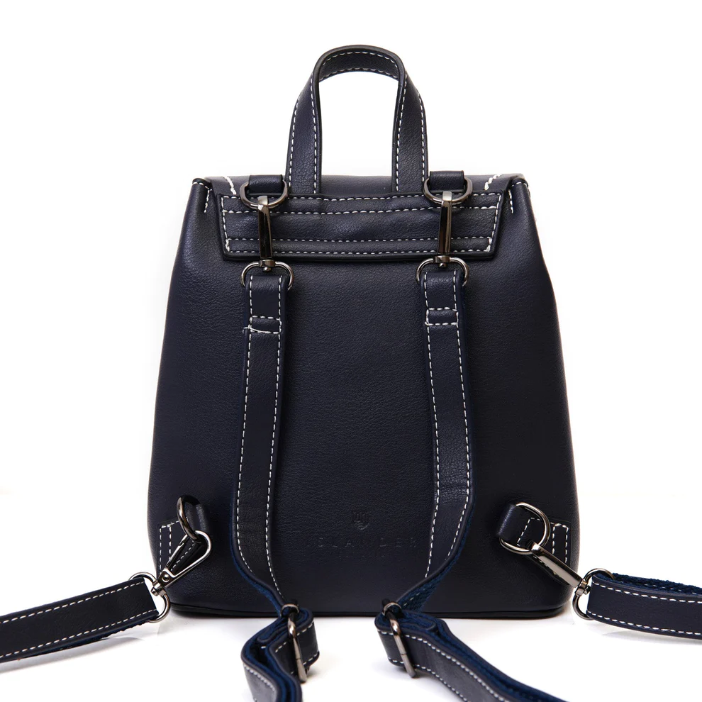 Islander Harris Tweed The Mini Jura Backpack in Black Herringboneh