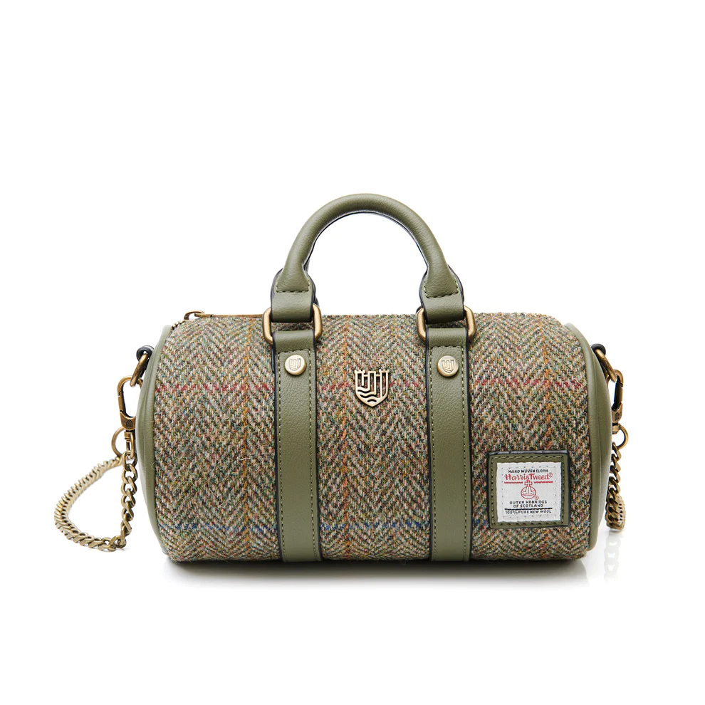 Islander harristweed The Mini Duffel in Chestnut Herringbone