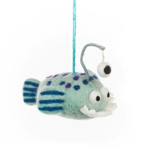 Handmade Felt  Finnigan the Fish Hanging Christmas Decoration