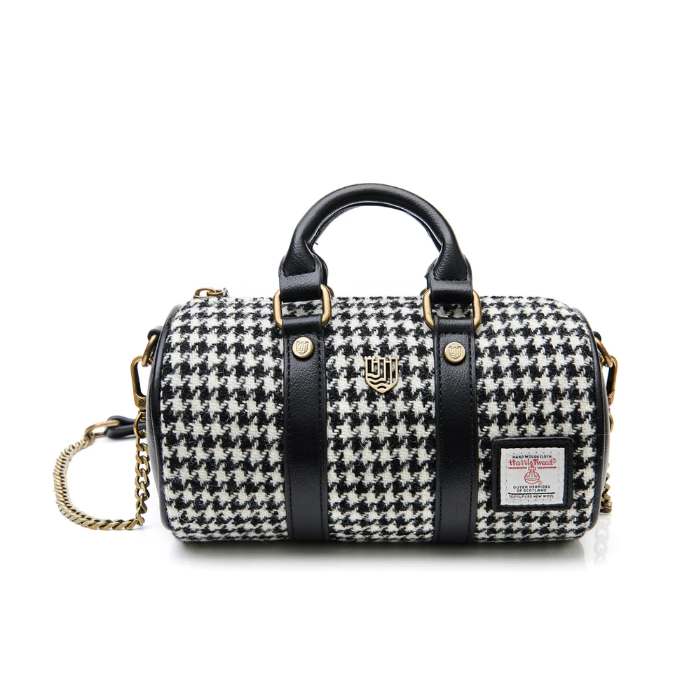 Islander harristweed The Mini Duffel in Black and White dogTooth