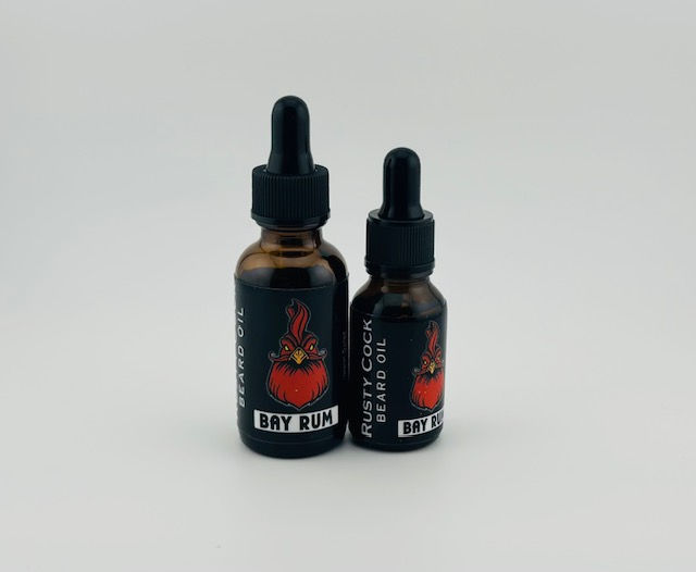 Bay Rum beard oil from Rusty Cock Beard Care's Bay Rum collection