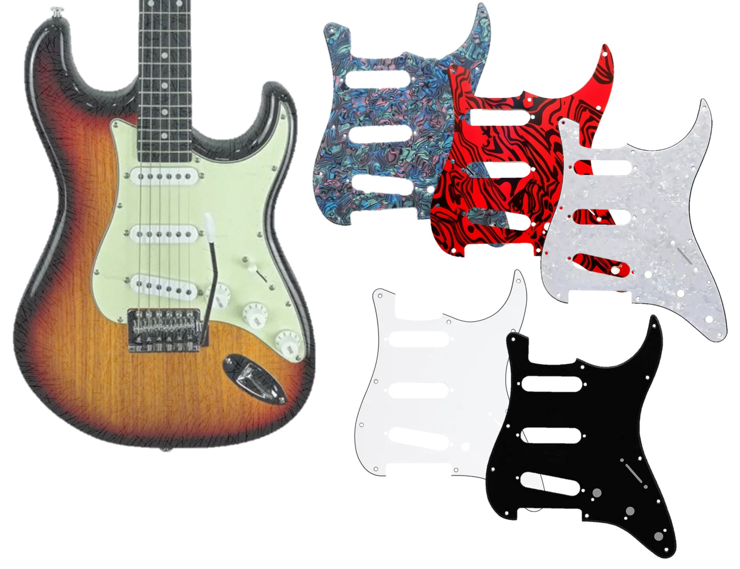 Escudo Guitarra Strato 3 Camadas Varios Modelos Wave