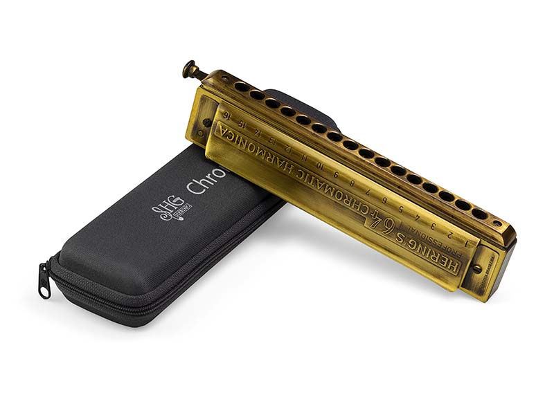 Miniatura: Gaita de Boca Hering Cromatica 64 Ouro Velho 4 Oitavas 5264