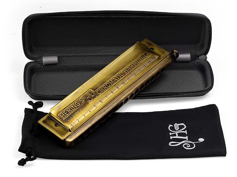 Miniatura: Gaita de Boca Hering Cromatica 64 Ouro Velho 4 Oitavas 5264