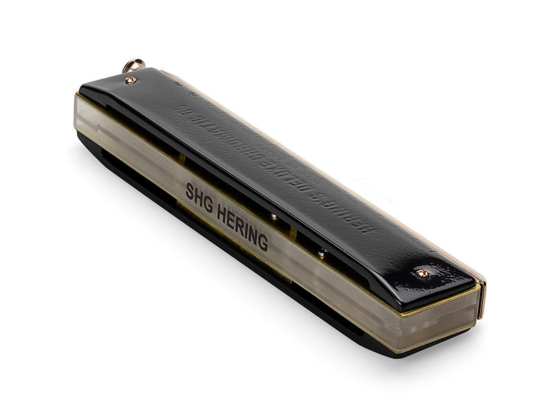 Miniatura: Gaita de Boca Cromática DeLuxe64 Black 4 Oitavas Hering 6264