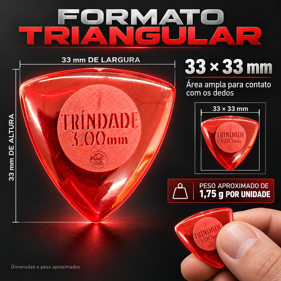 Miniatura: Kit 10 Palhetas Bori Trindade 3,00mm Vermelho Translúcido R24-043