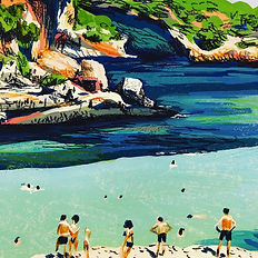 By the sea with figures