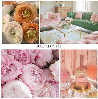 Blushed petal mood board scent story