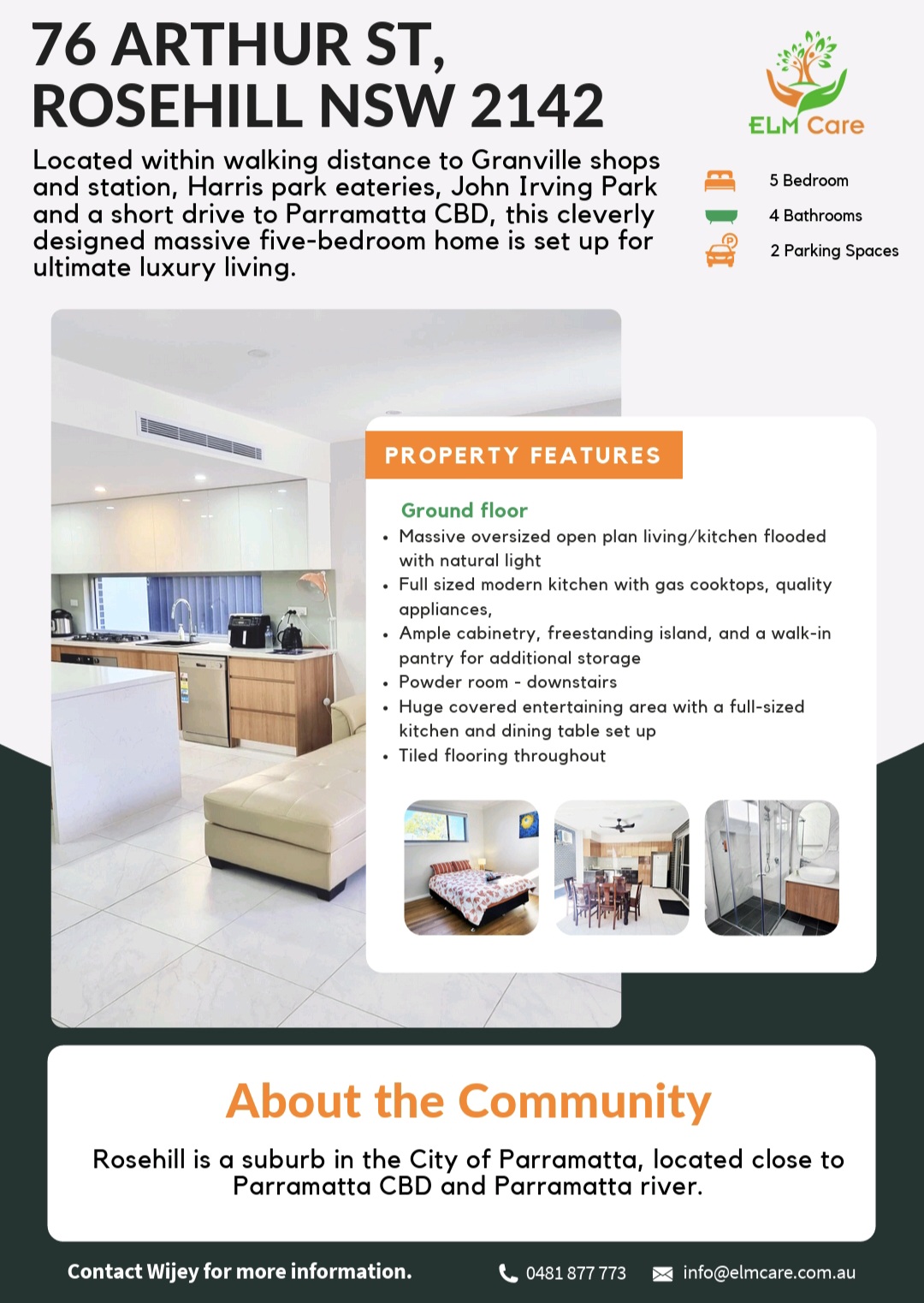 Rosehill SIL house flyer, page 1