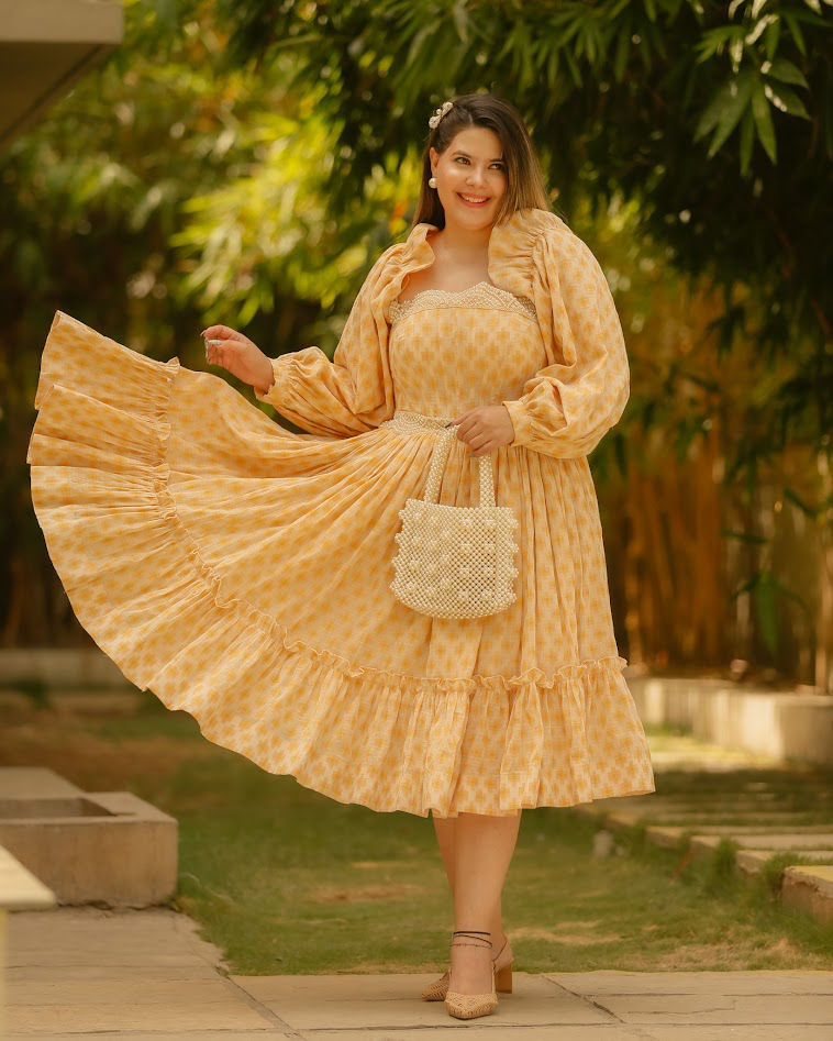 The Ina Scalloped Pearl Dress