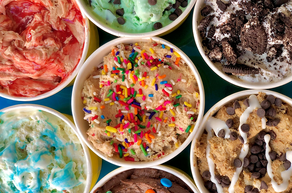 Scoops of Cookie Dough & ice Cream