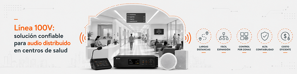 Sistema de audio en hospitales y clínicas en línea 100V