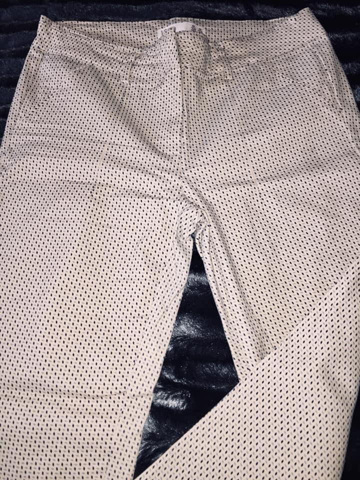 Miniature : Pantalon cigarette Écru/motifs Ref VF17012115