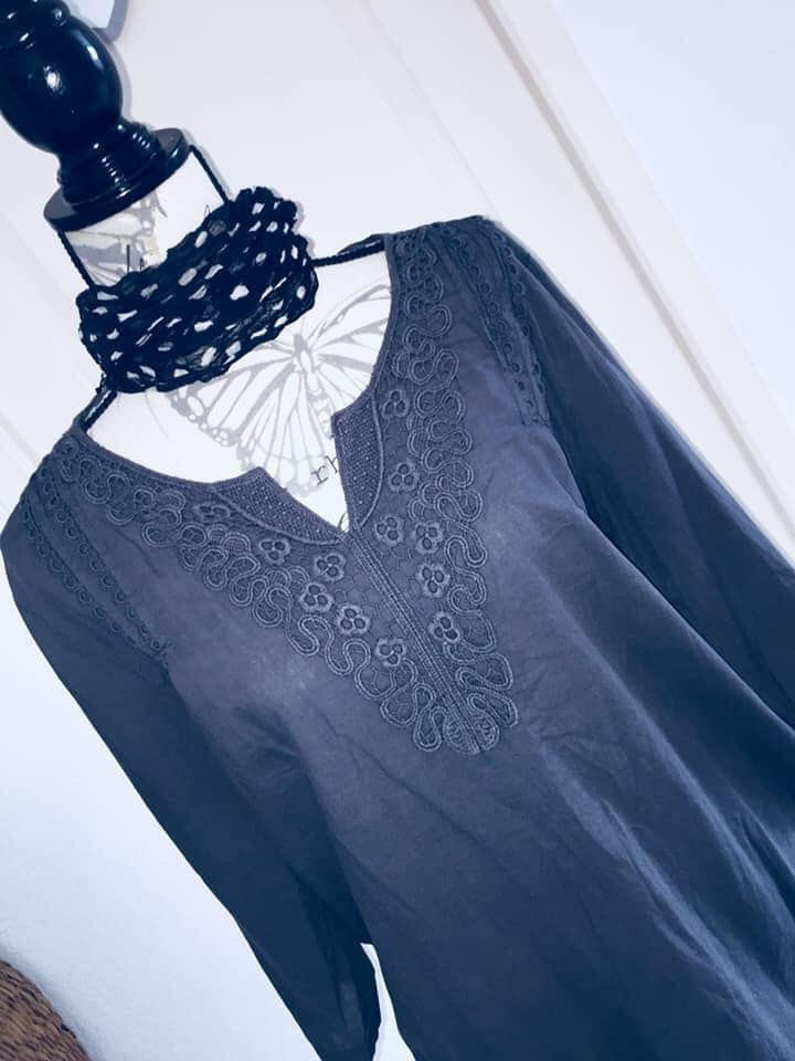 Miniature : Tunique grise/dentelle Ref VF17012130