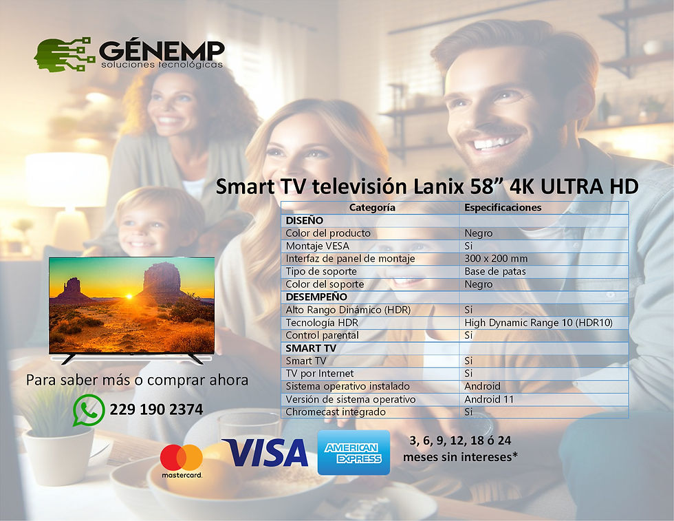 Miniatura: Smart TV televisión Lanix 58 pulgadas 4K ULTRA HD, Android 11