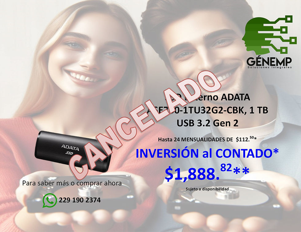 Miniatura: SSD Externo ADATA ASE760-1TU32G2-CBK