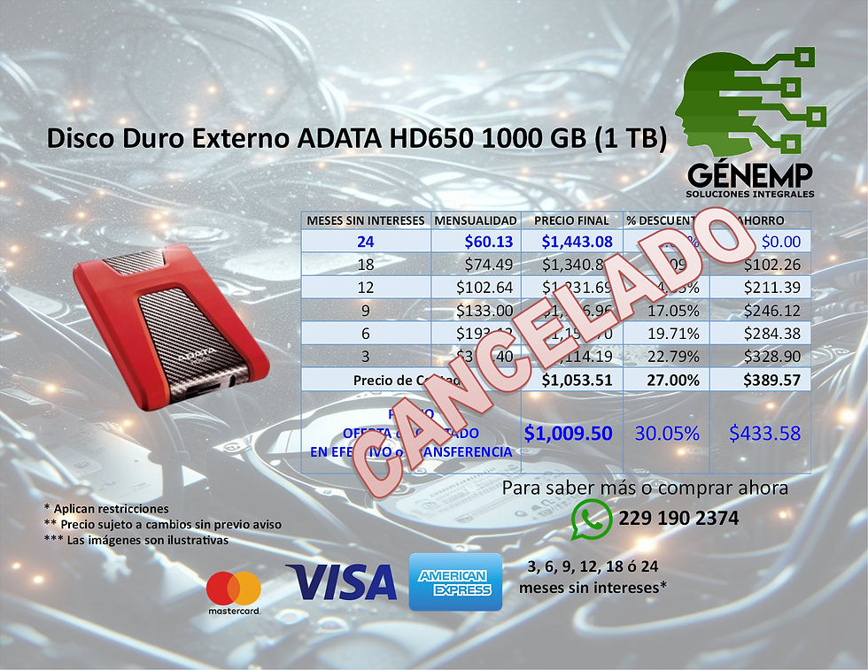 Miniatura: Disco Duro Externo ADATA HD650, 1000 GB, USB 3.0 (USB 2.0), 2.5