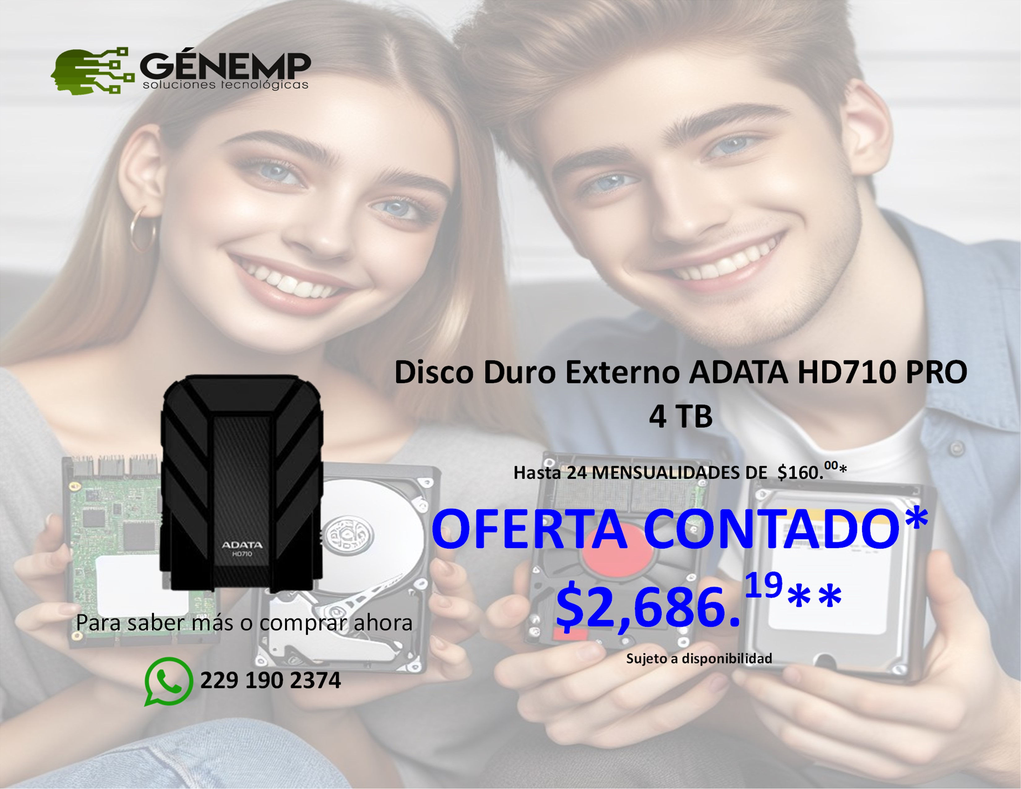 Disco Duro Externo ADATA HD710 PRO, 4 TB