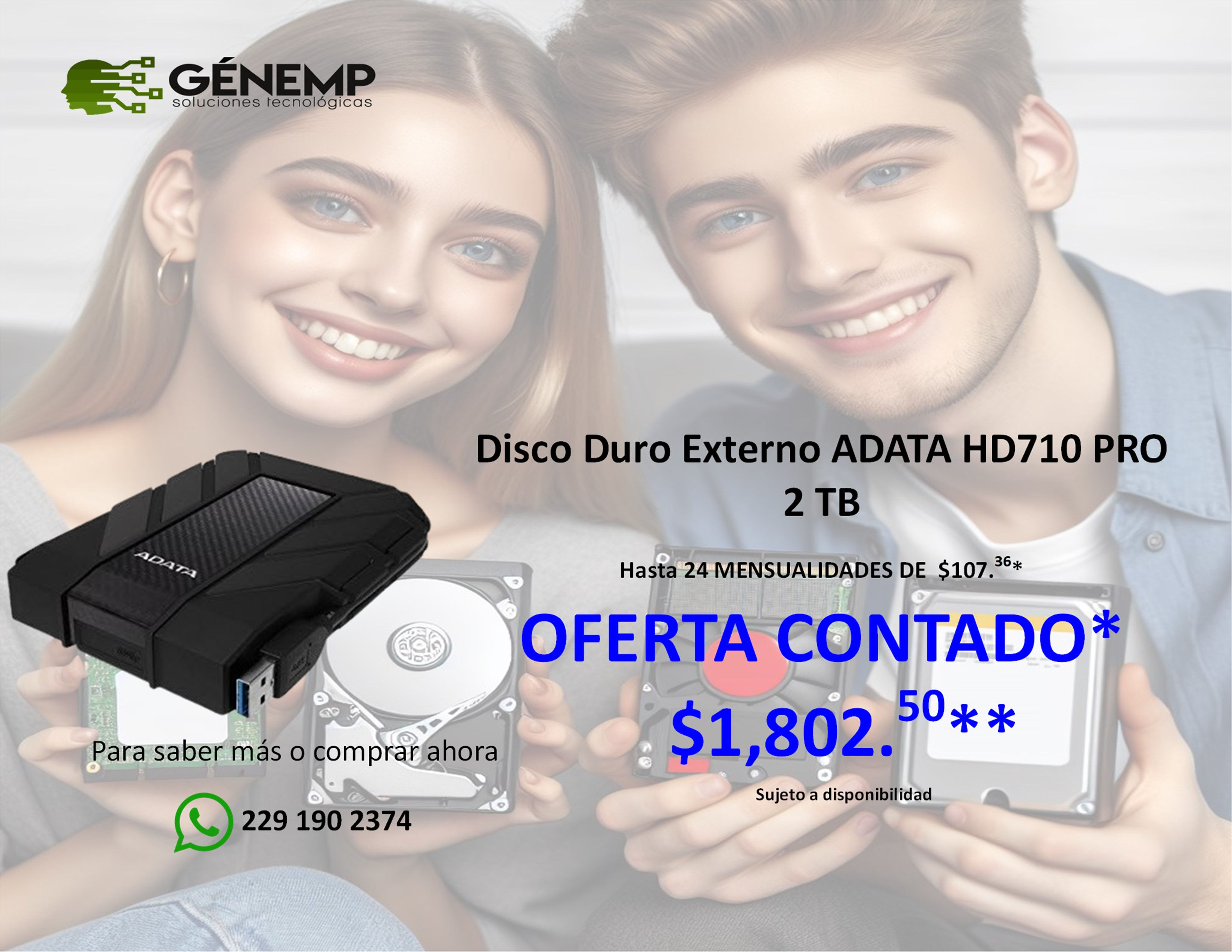 Disco Duro Externo ADATA HD710 PRO, 2 TB