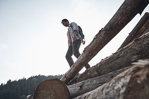 Man Hiking in Nature