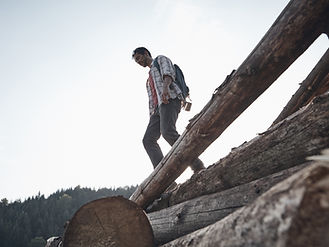 Man Hiking in Nature