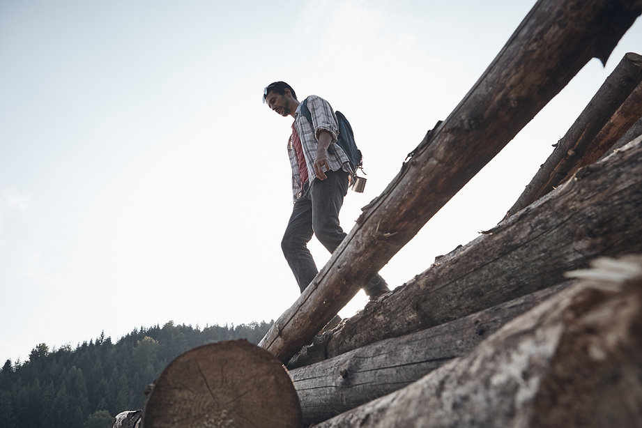 Man Hiking in Nature