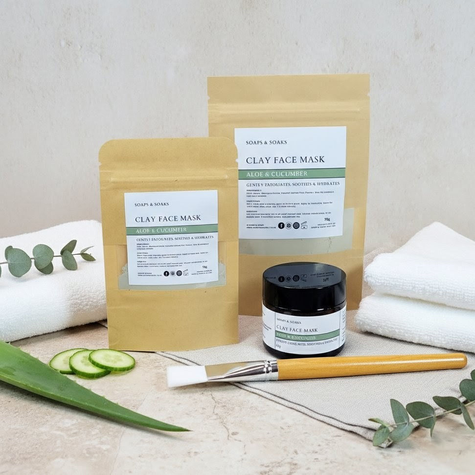 Green Clay Face Mask | Aloe and Cucumber. 