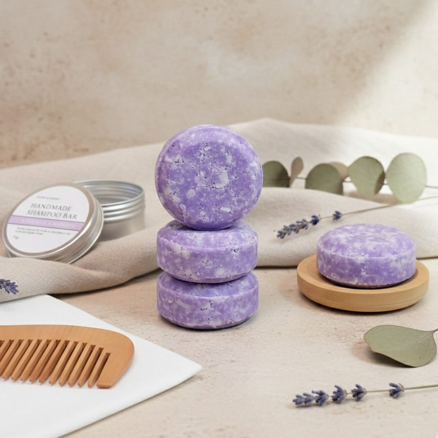 Thumbnail: Plastic-Free Solid Shampoo Bar – Lavender & Bergamot for Normal Hair.
